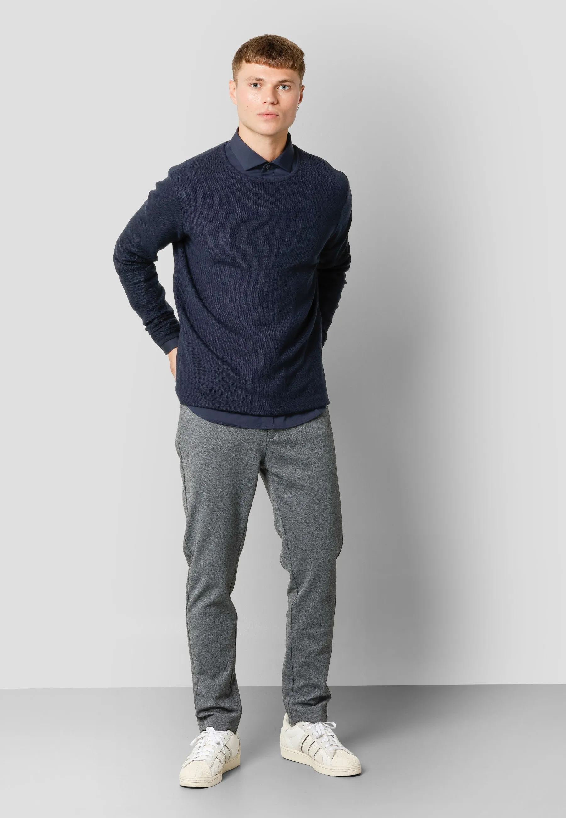 Milano jersey stretch pants - Mørkegrå Mix