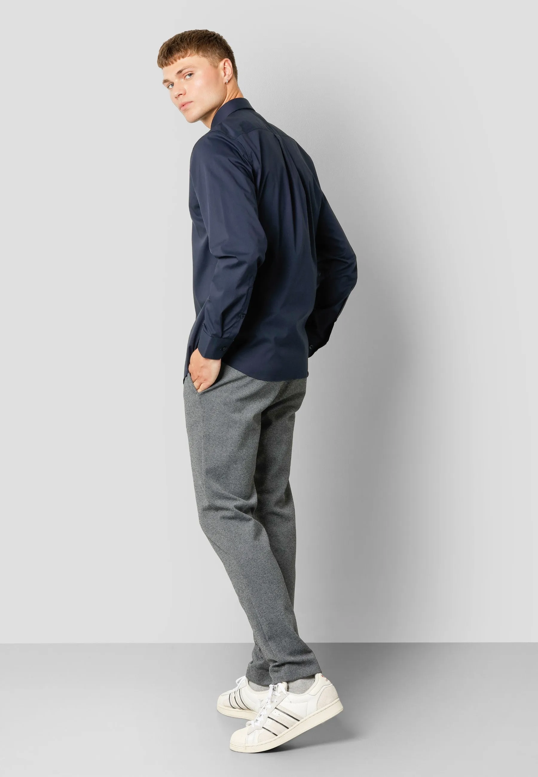 Milano jersey stretch pants - Mørkegrå Mix