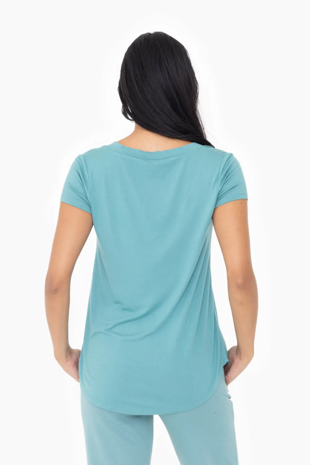 Mono B Longline Deep V-Neck Pocket Shirt
