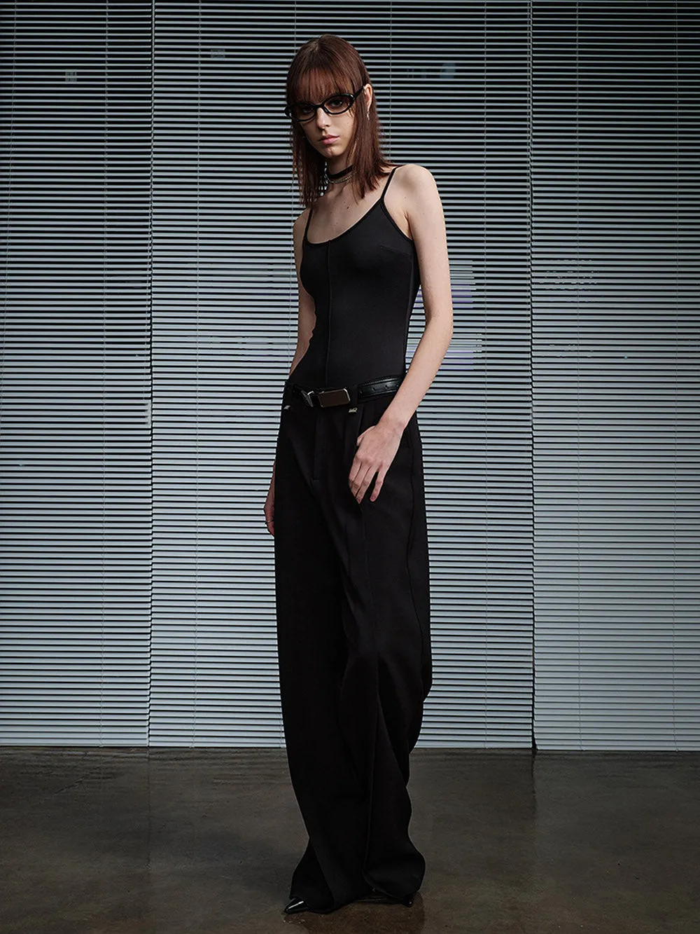 MUKTANK X MODULER Metallic Structural Feel Straight-Leg Trousers