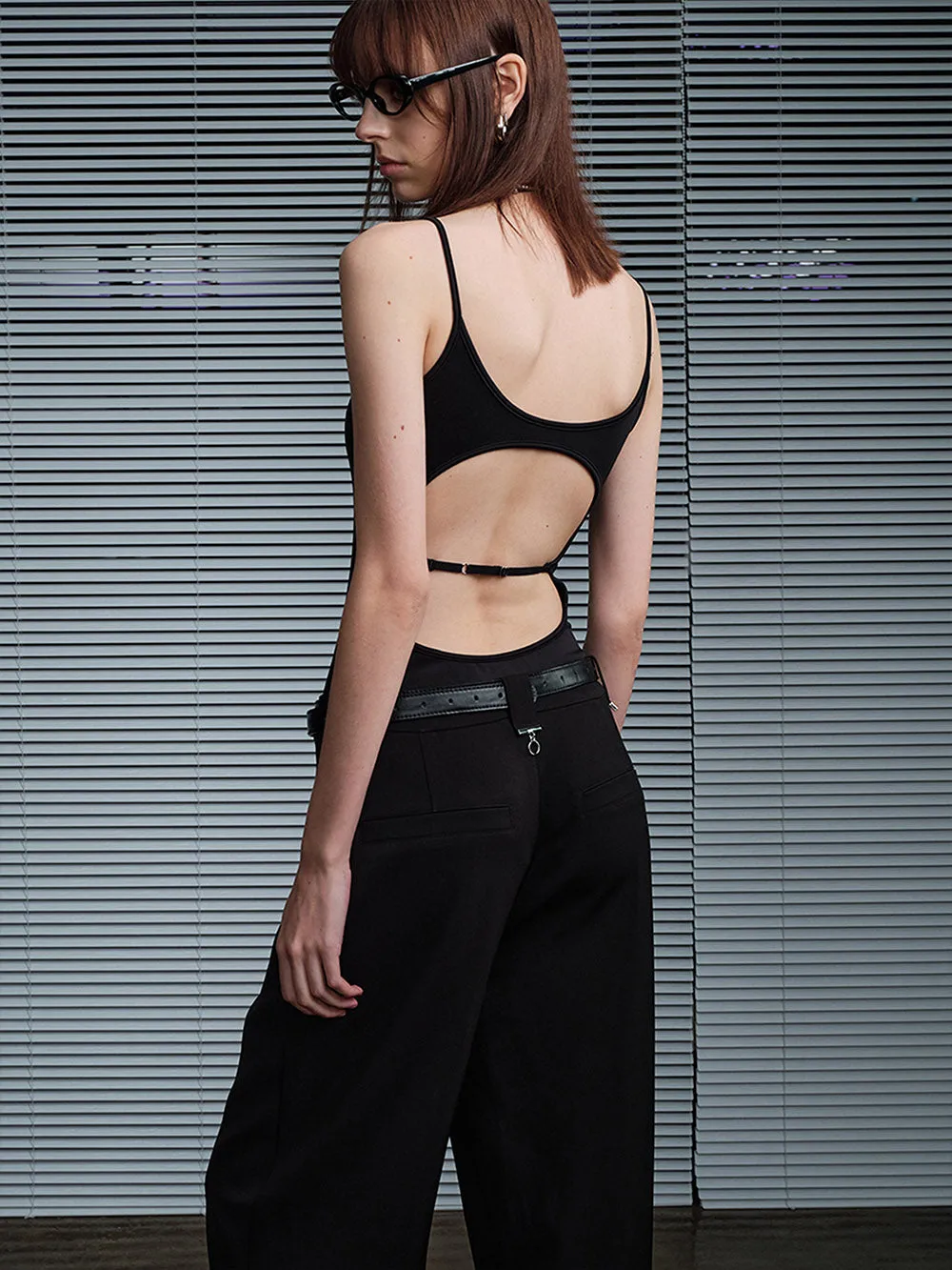 MUKTANK X MODULER Metallic Structural Feel Straight-Leg Trousers