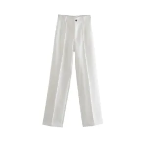 Office Wear High Waist Straight Pants For Women
