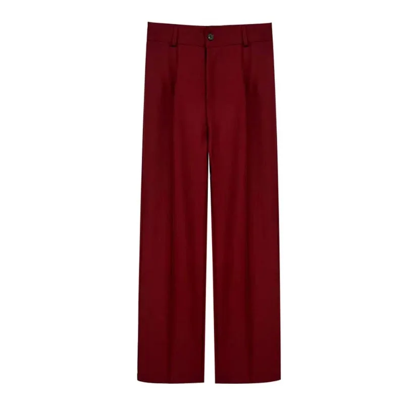 Office Wear High Waist Straight Pants For Women