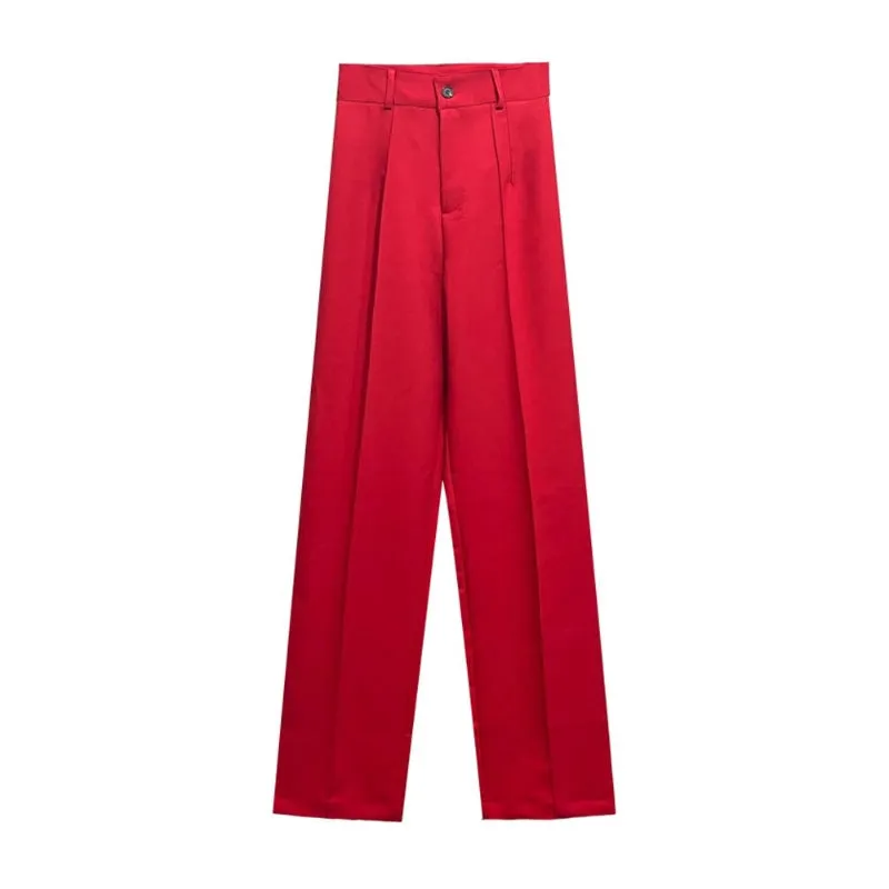 Office Wear High Waist Straight Pants For Women