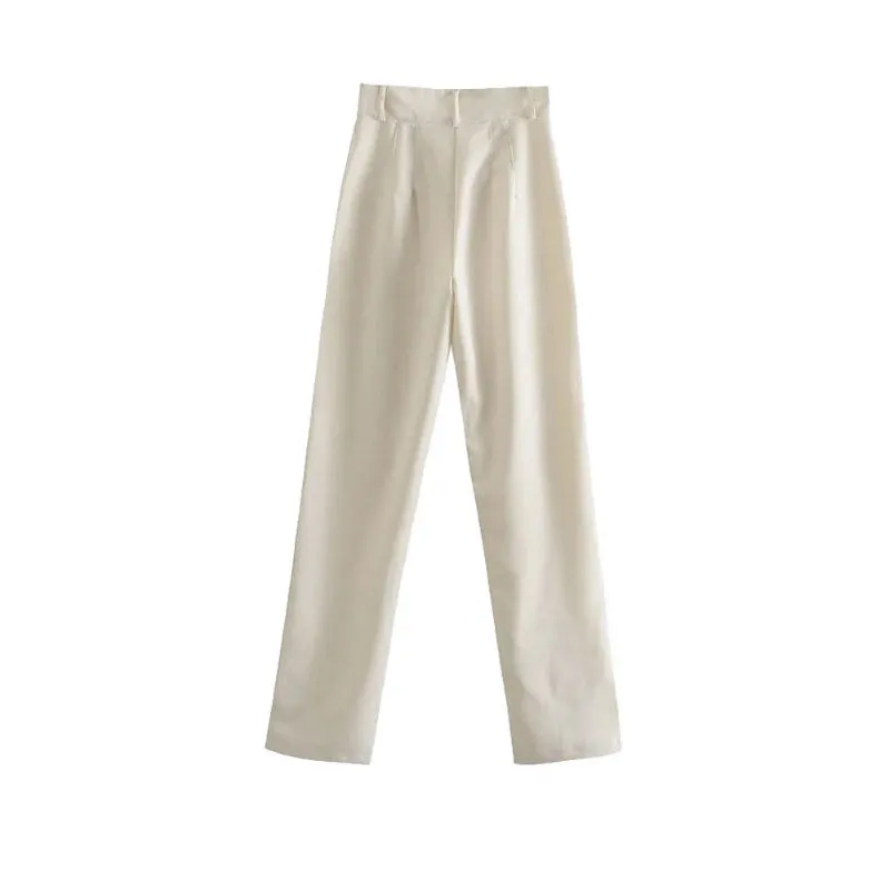 Office Wear High Waist Straight Pants For Women