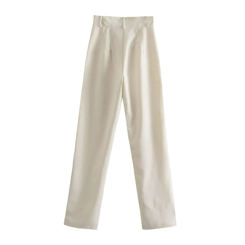 Office Wear High Waist Straight Pants For Women