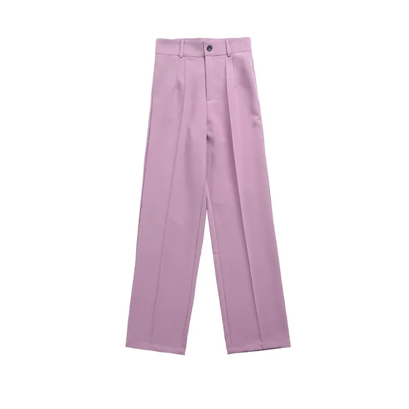 Office Wear High Waist Straight Pants For Women