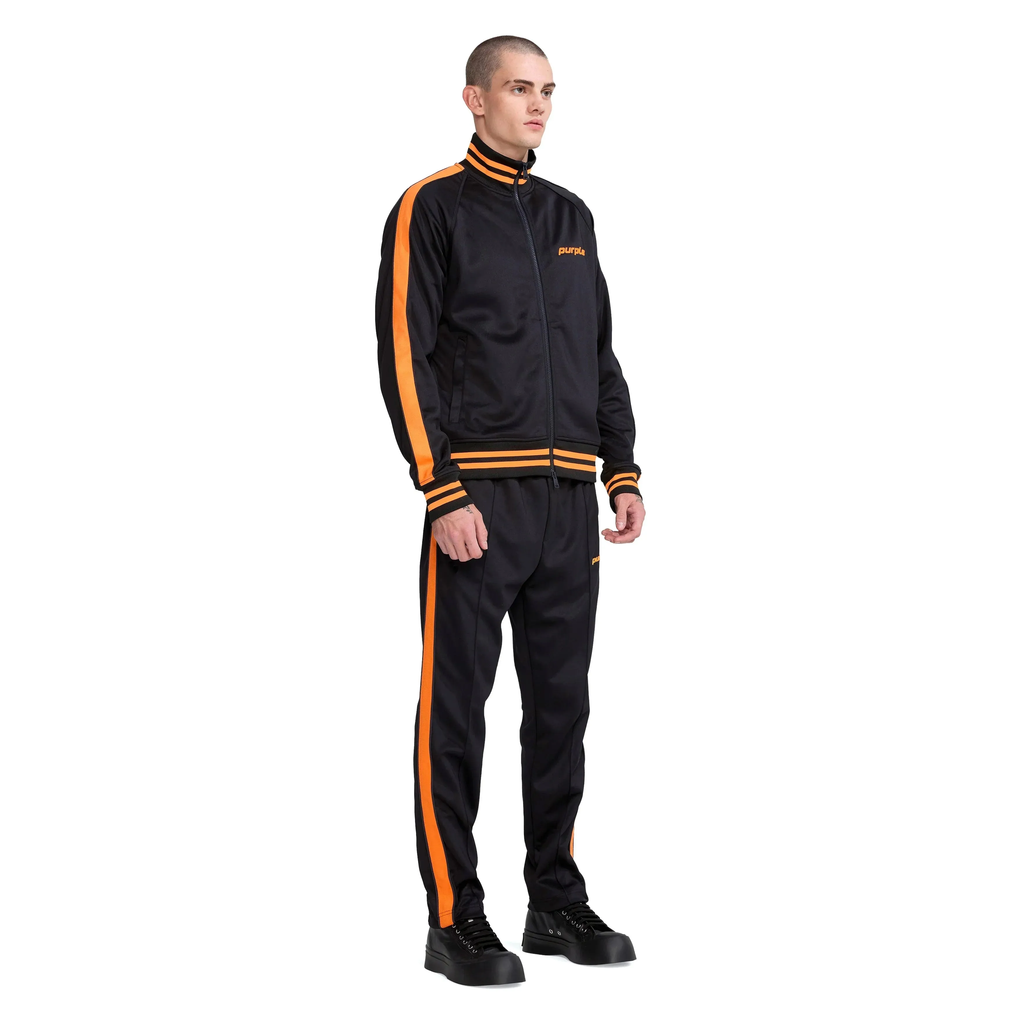 Purple Brand P415 Double Stripe Black Track Pant