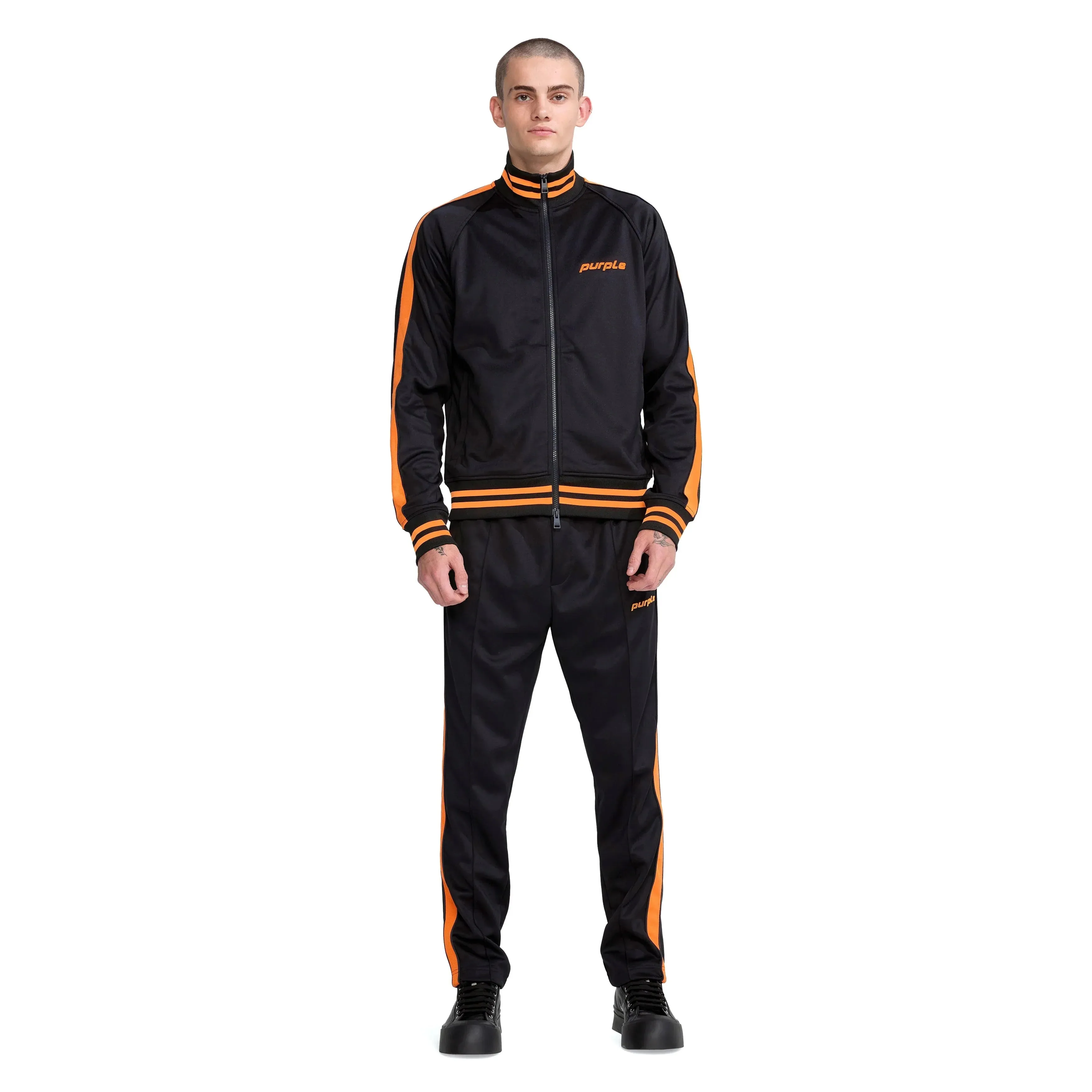 Purple Brand P415 Double Stripe Black Track Pant
