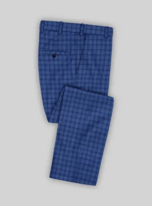 Reda Havelock Blue Checks Wool Pants