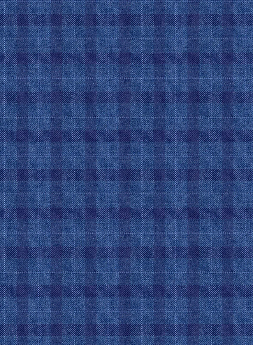 Reda Havelock Blue Checks Wool Pants