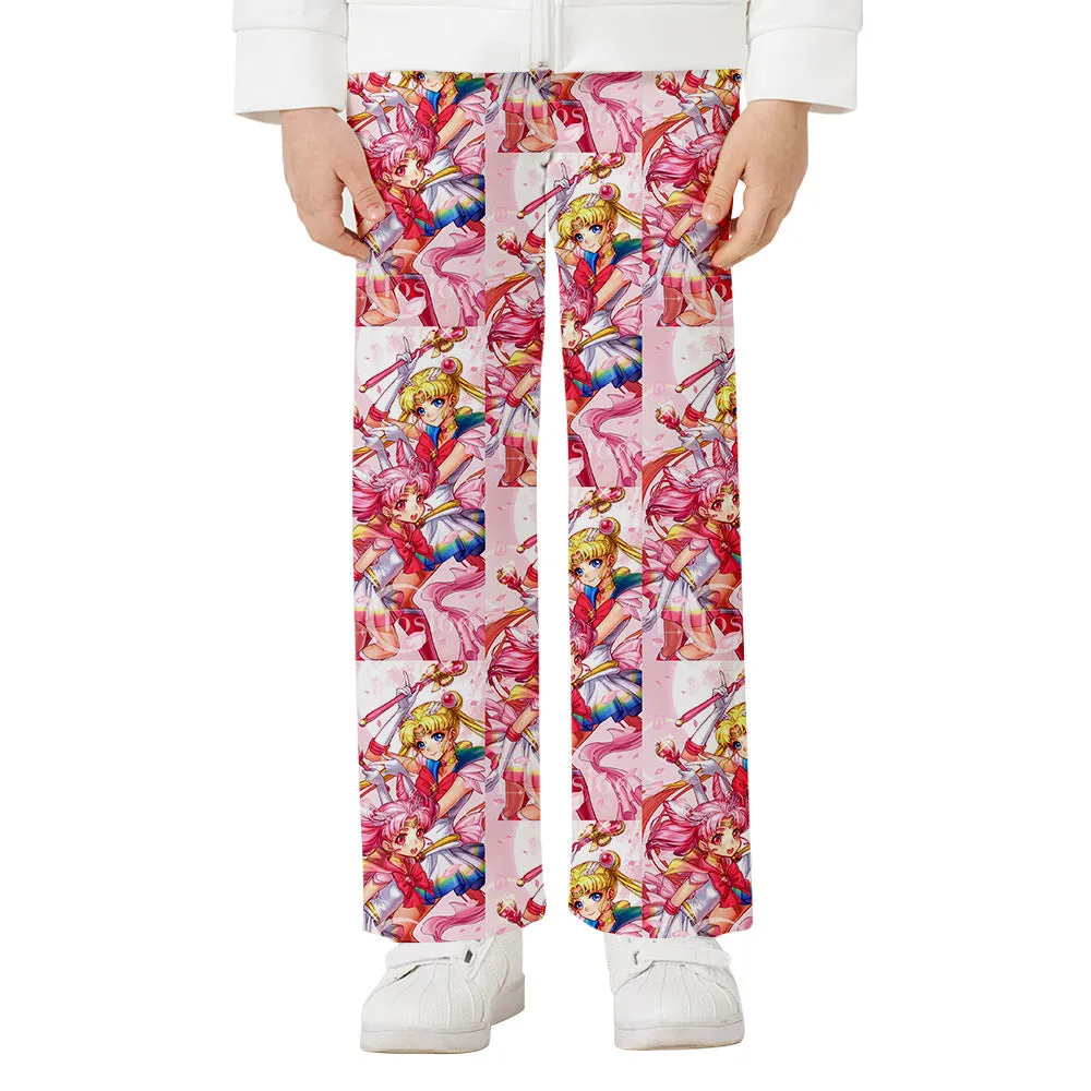 Sail Moon Printed Straight-Leg Pants