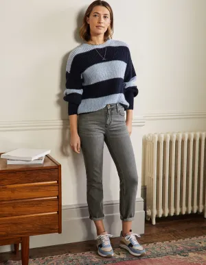 Slim Straight Ankle Skimmers-Pale Grey