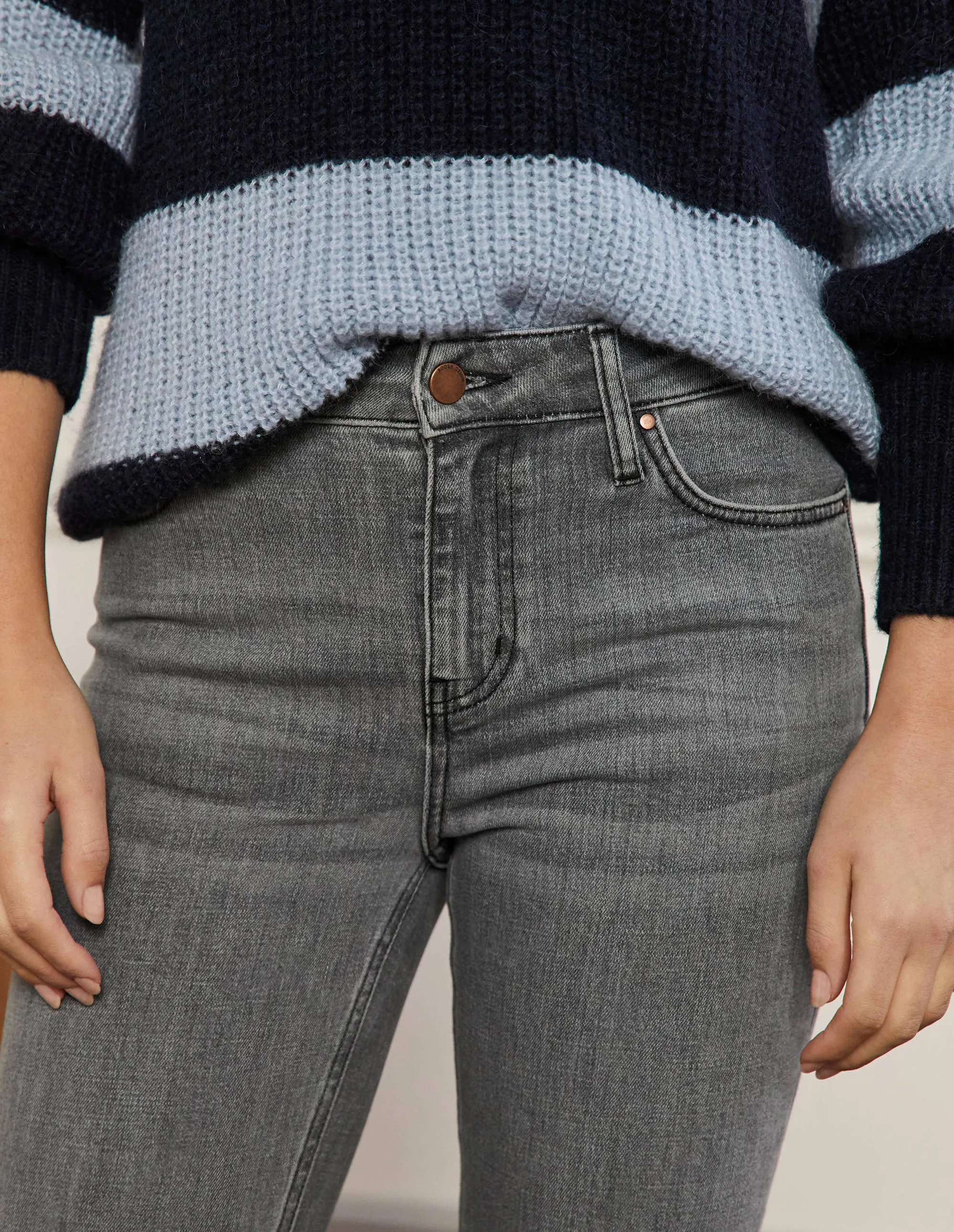 Slim Straight Ankle Skimmers-Pale Grey