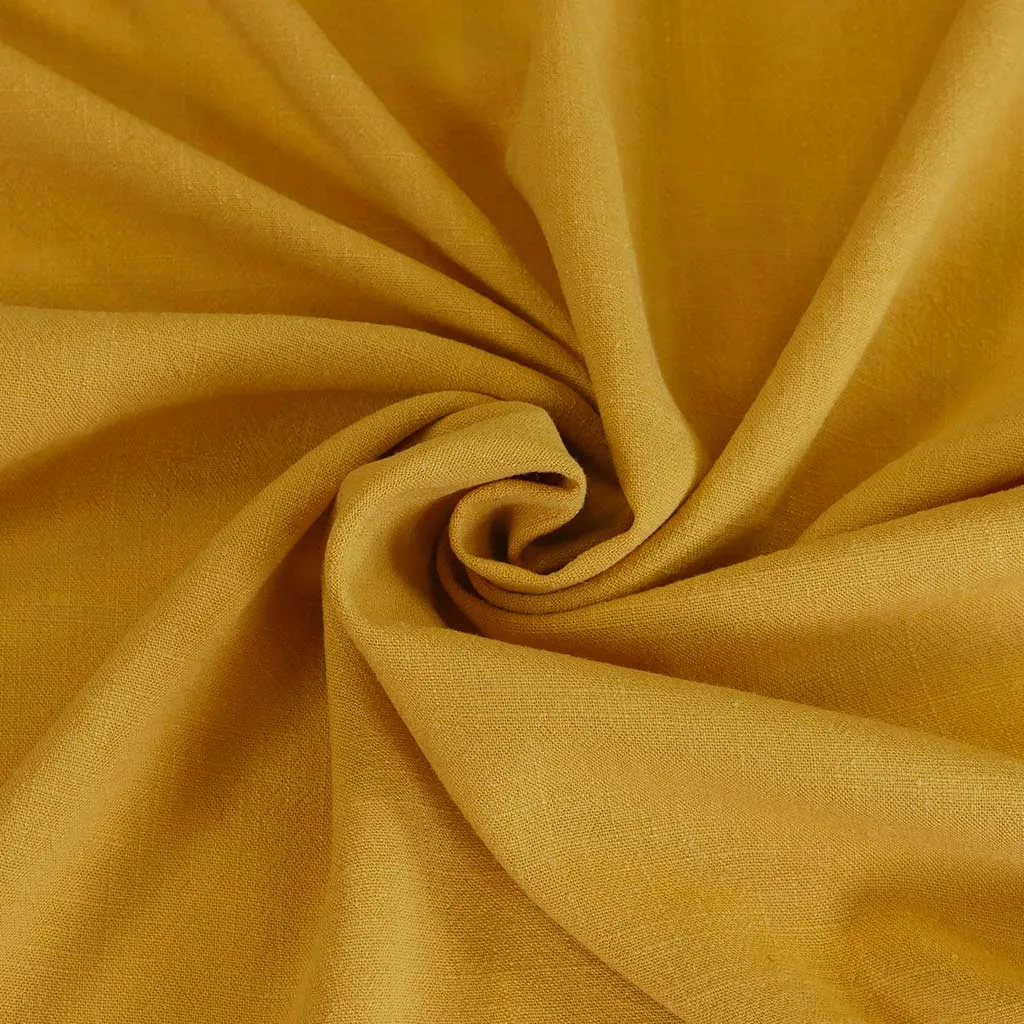 Spa - Honey Yellow, Viscose and Linen Woven Fabric