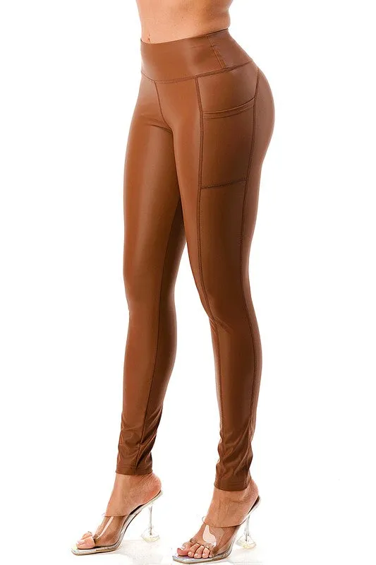 Stretch Faux Leather Leggings