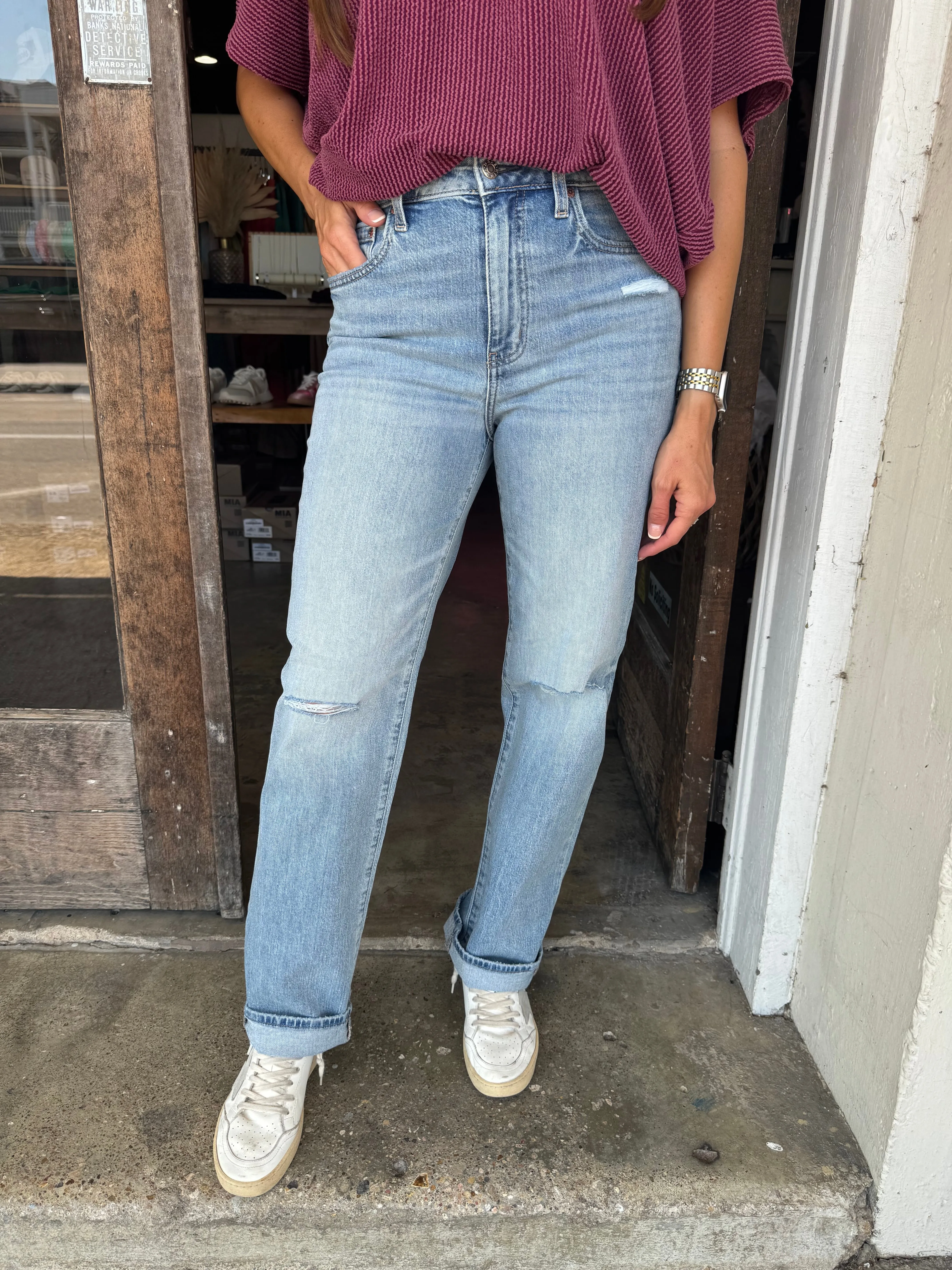 Sundaze High Rise Vintage Straight Jeans