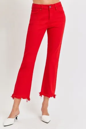 The Cardinal Jeans: Red Cropped Jeans