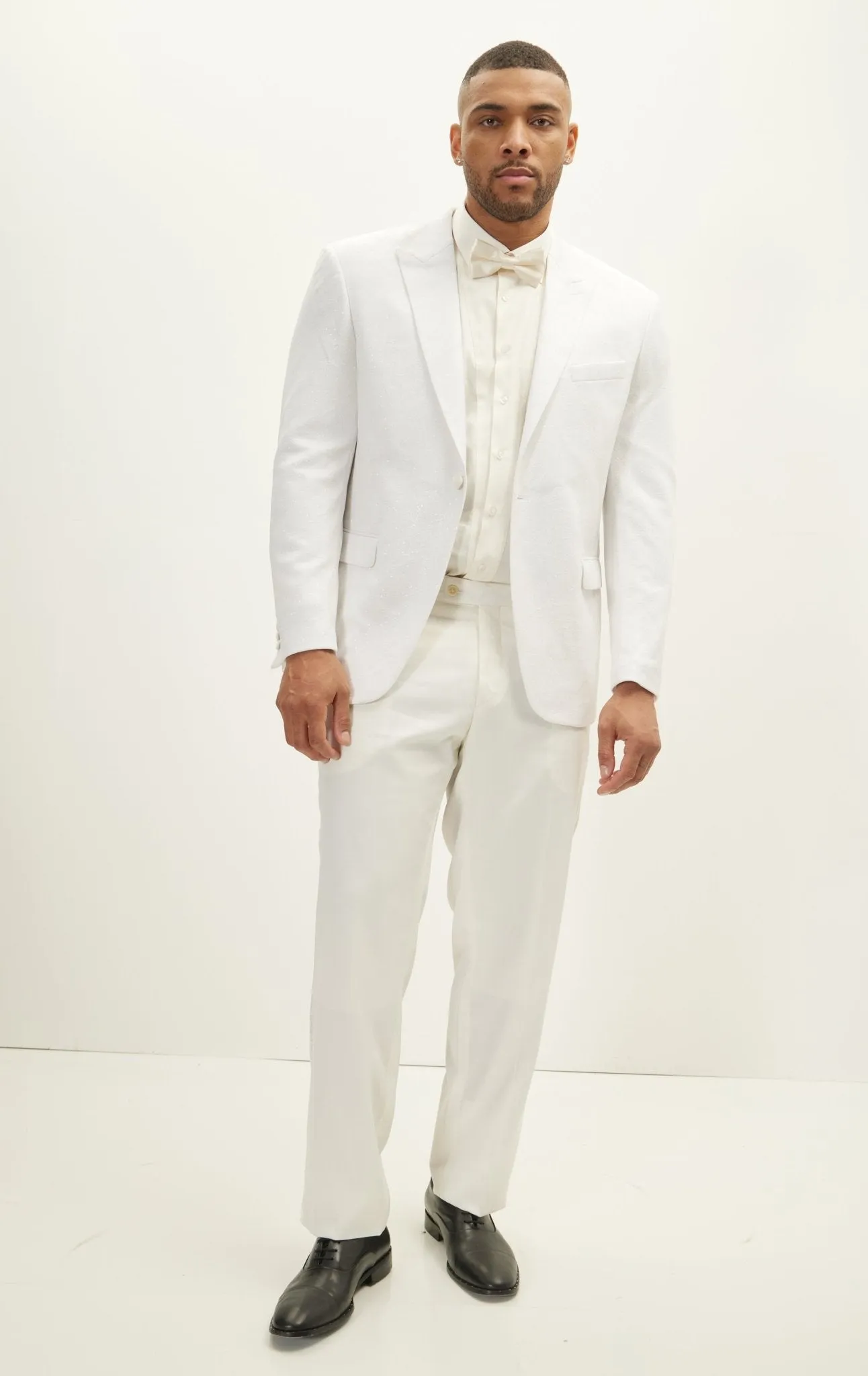 The Peak Lapel Electric Tuxedo Jacket - White On White