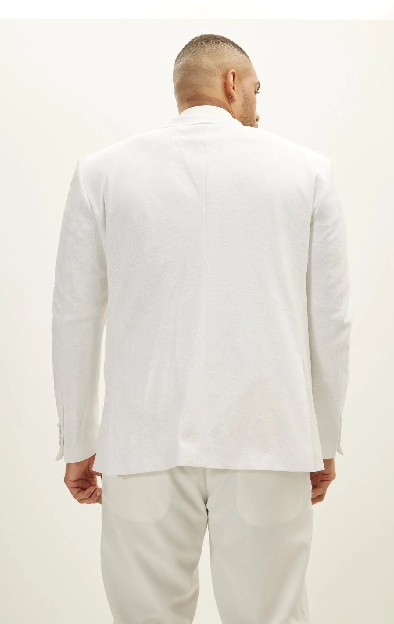 The Peak Lapel Electric Tuxedo Jacket - White On White