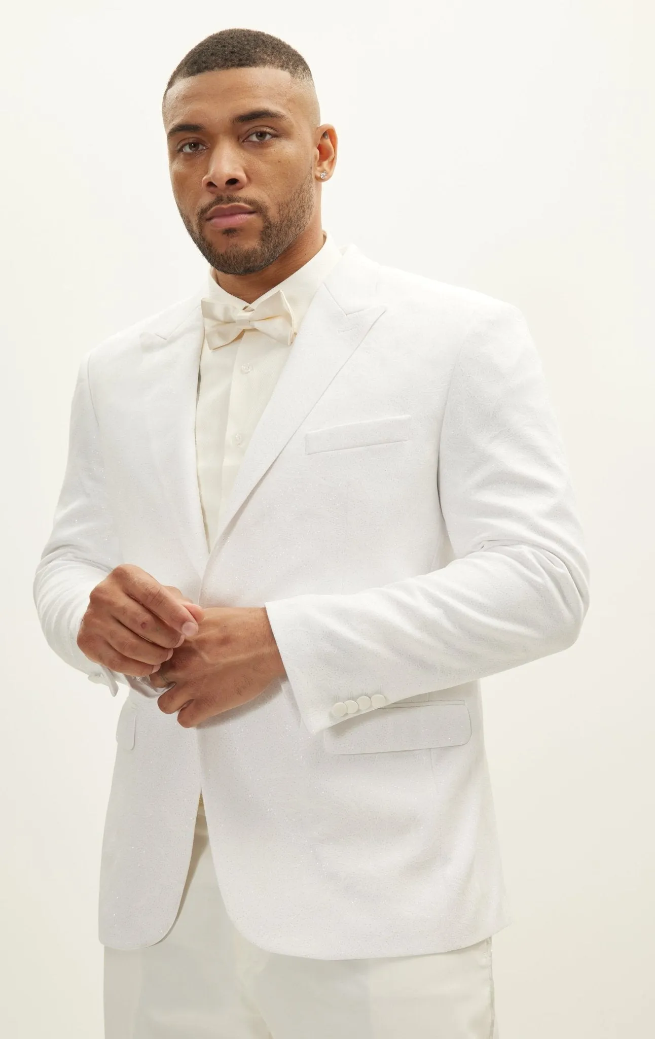 The Peak Lapel Electric Tuxedo Jacket - White On White