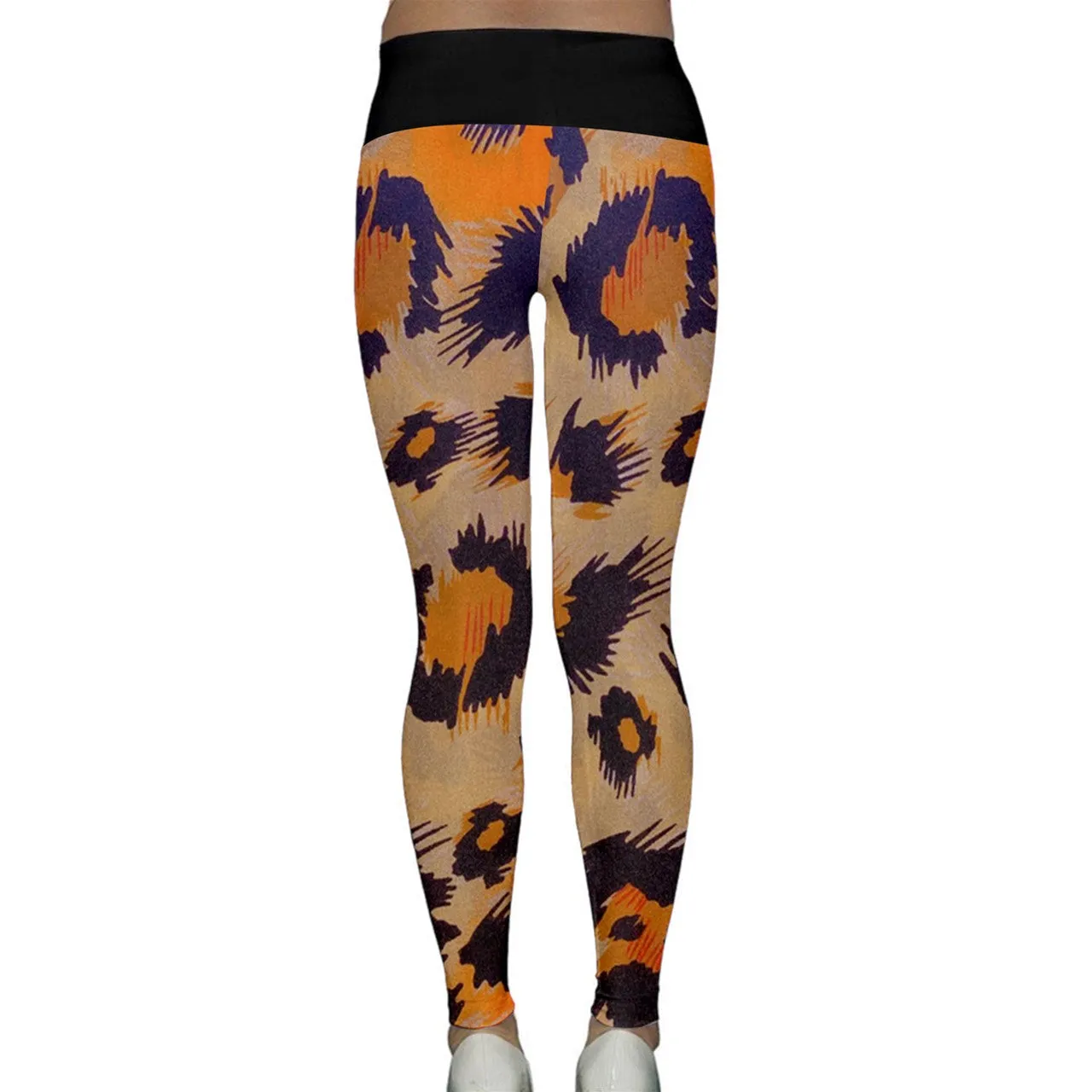 Tiger Print Lightweight Velour Classic Yoga Leggings