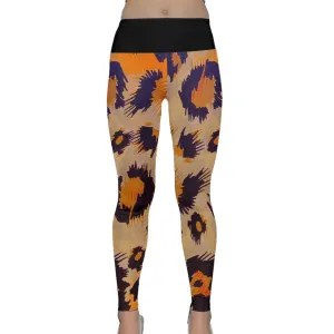 Tiger Print Lightweight Velour Classic Yoga Leggings