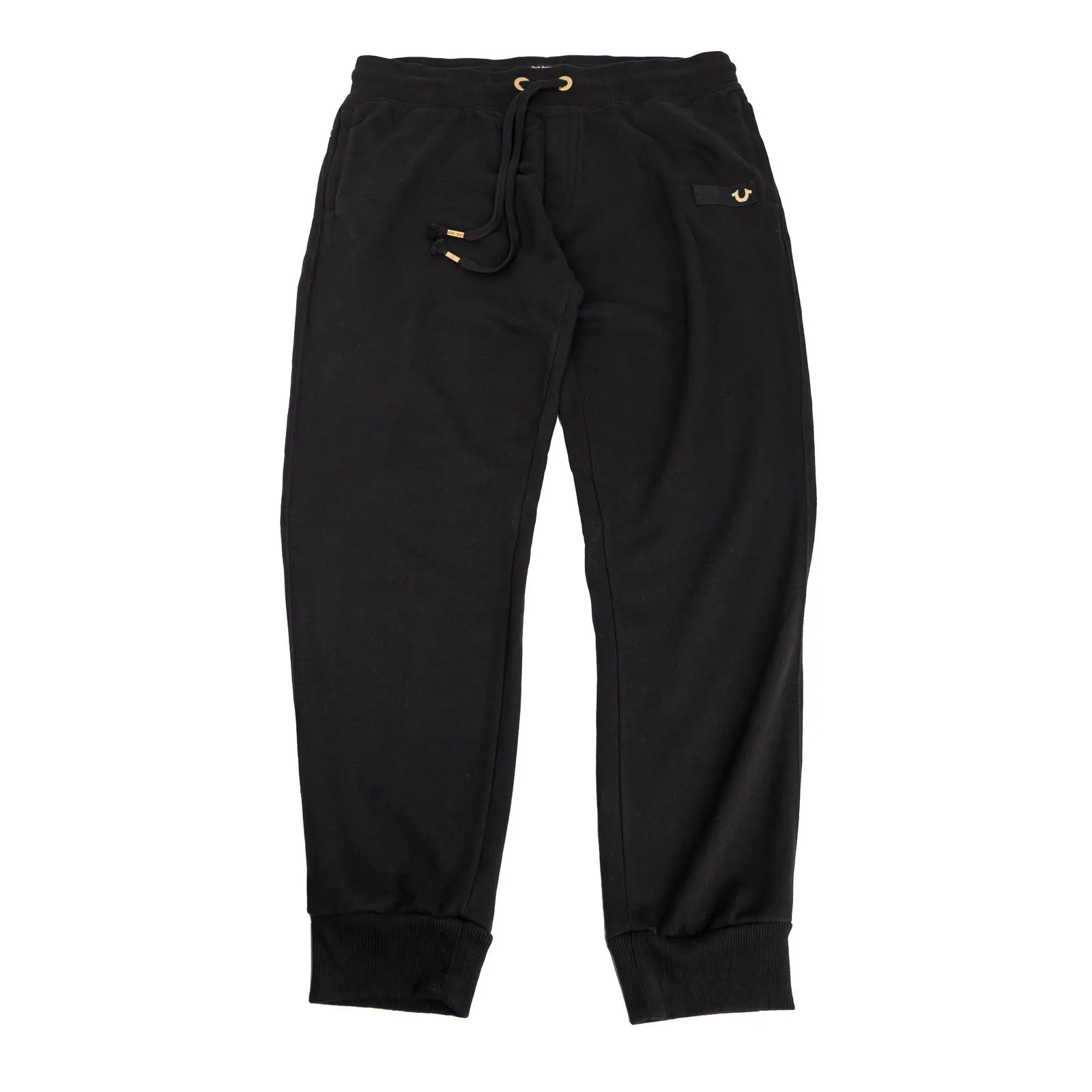 True Religion Mens Joggers Black With Gold Details