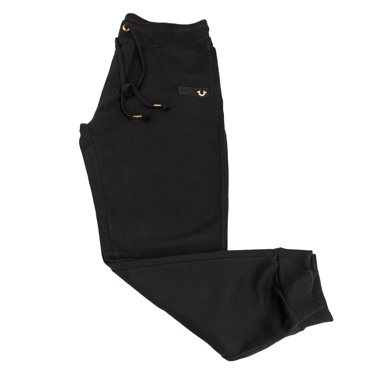 True Religion Mens Joggers Black With Gold Details