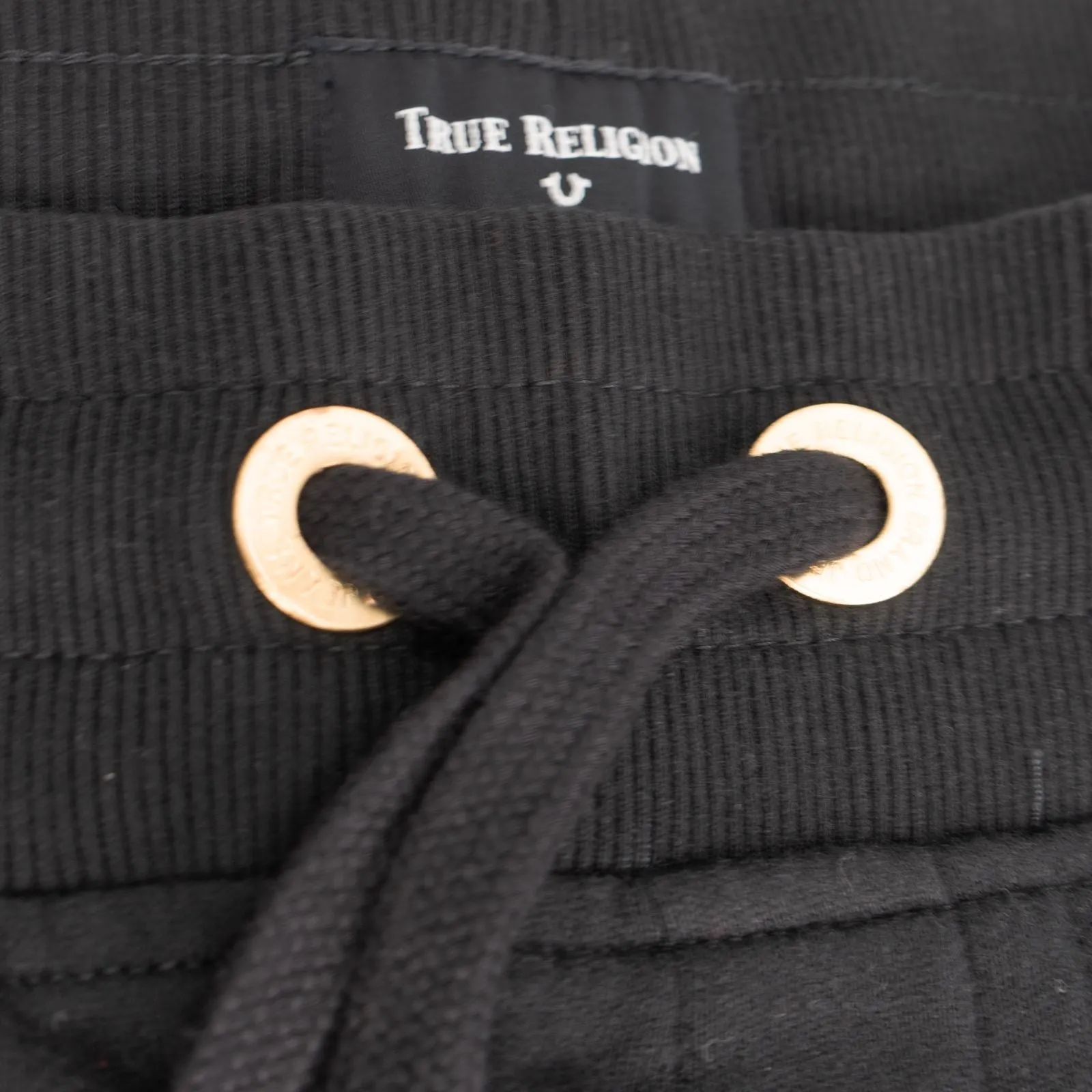 True Religion Mens Joggers Black With Gold Details
