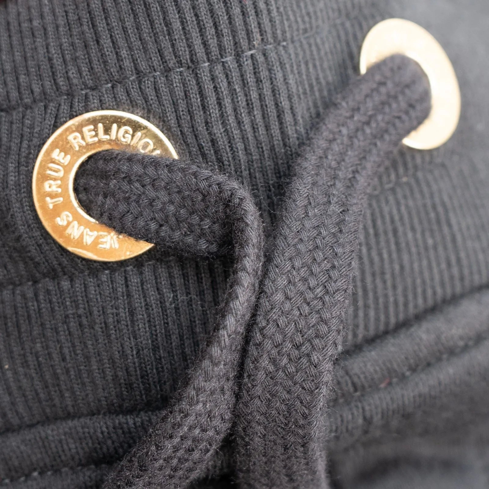 True Religion Mens Joggers Black With Gold Details