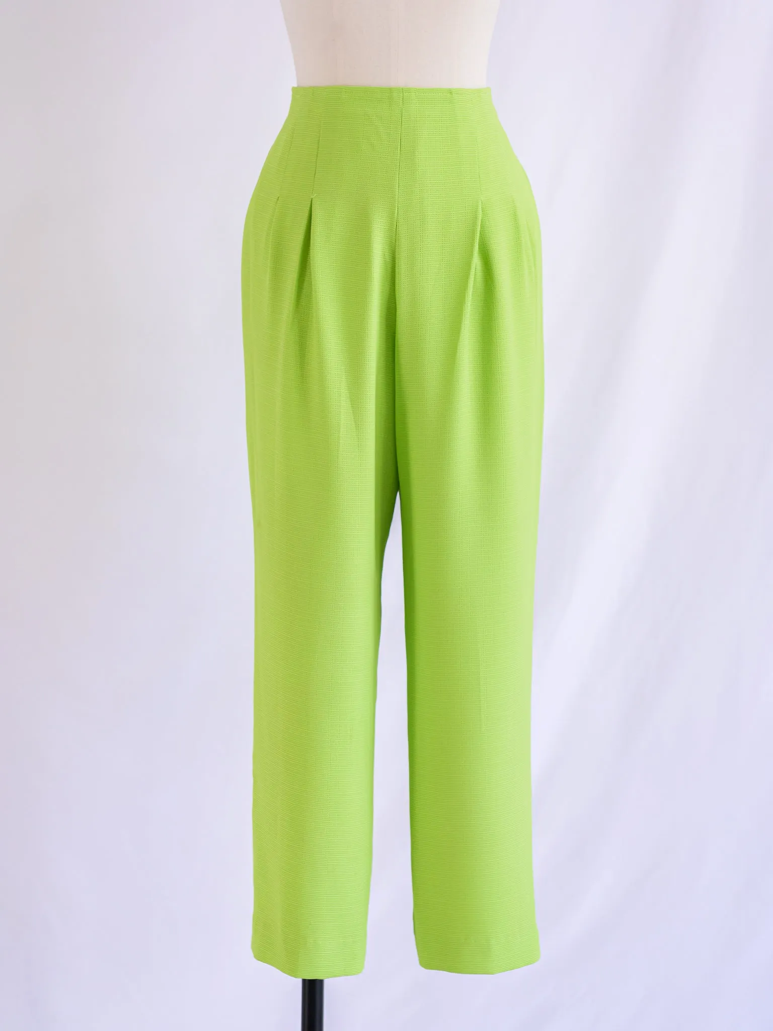 Vintage Green Chiffon Back Zipper Trouser