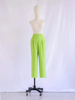 Vintage Green Chiffon Back Zipper Trouser