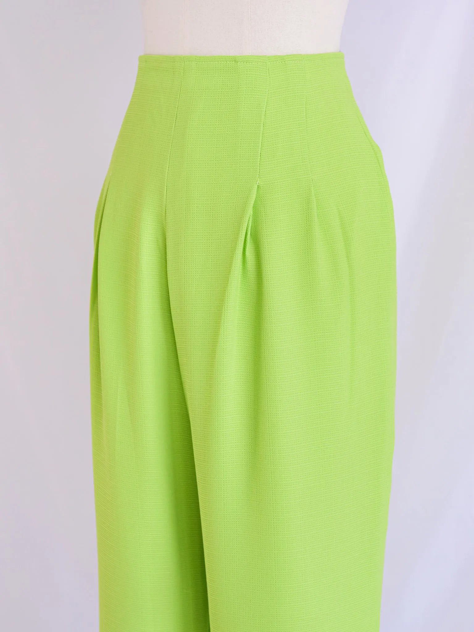 Vintage Green Chiffon Back Zipper Trouser