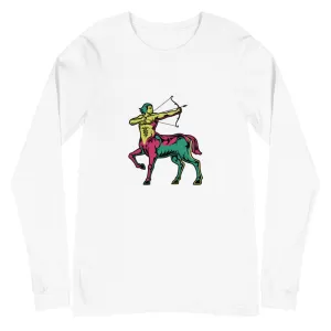 White Sagittarius Versatile Long Sleeve Tee