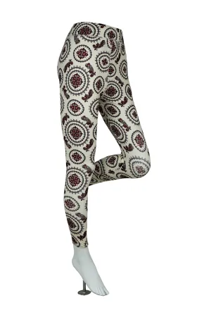Women High-Rise Printed Leggings 80053 (BEIGE)