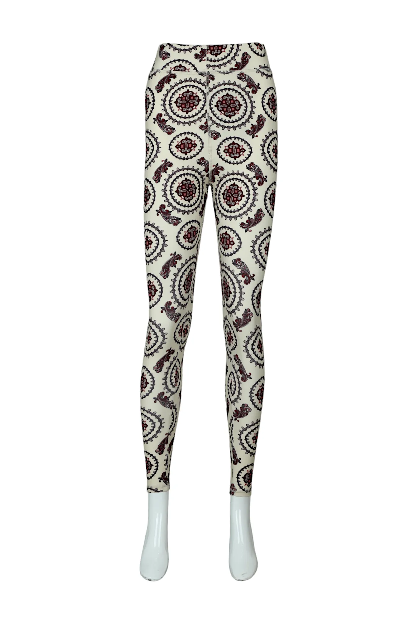 Women High-Rise Printed Leggings 80053 (BEIGE)