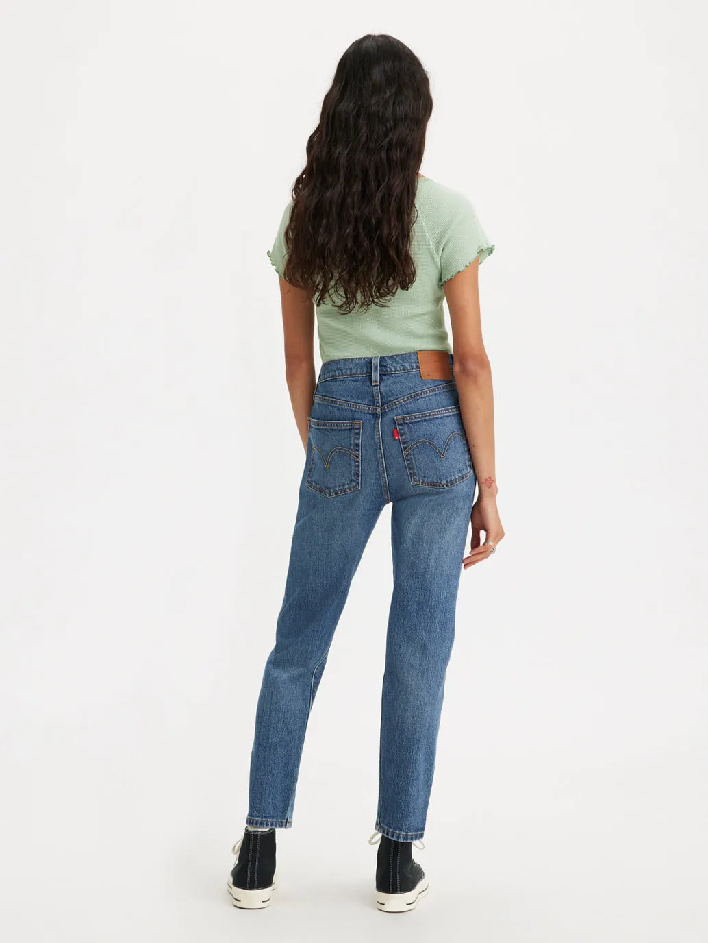 Women's Mid Rise 501 Crop Regular Fit Button Fly Jeans