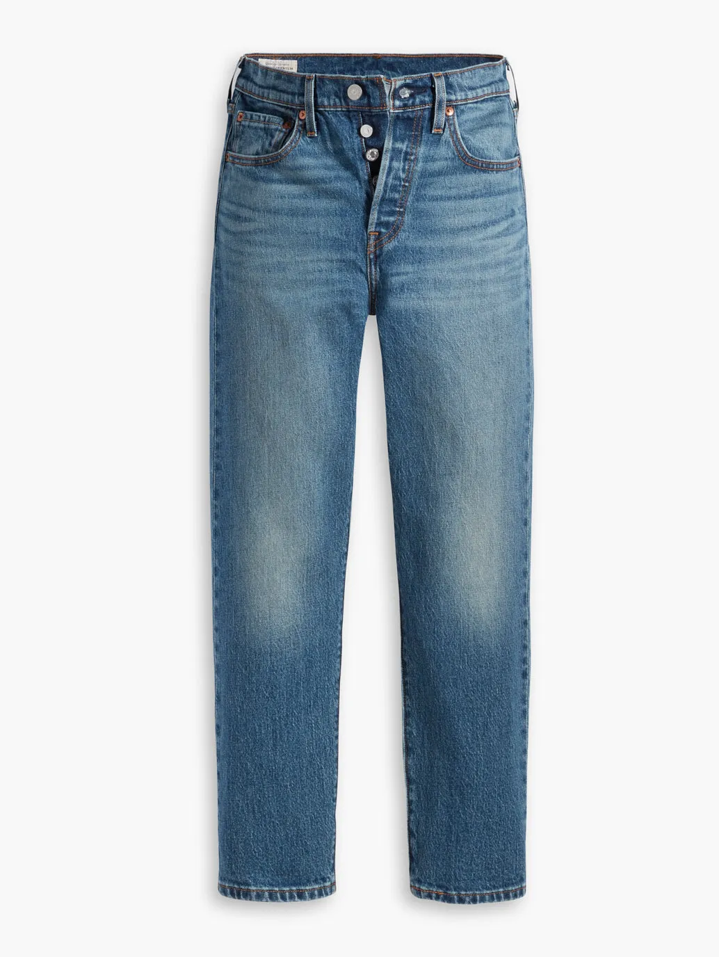 Women's Mid Rise 501 Crop Regular Fit Button Fly Jeans